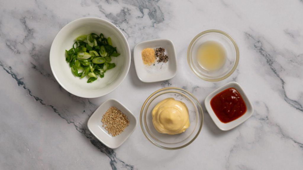 Ingredients for spicy mayo
