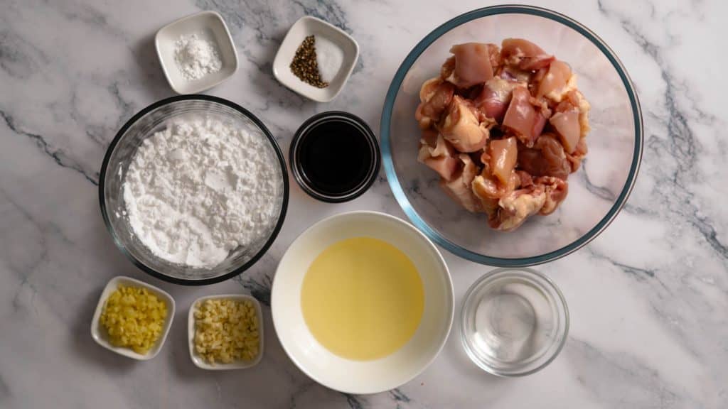 Ingredients for karaage