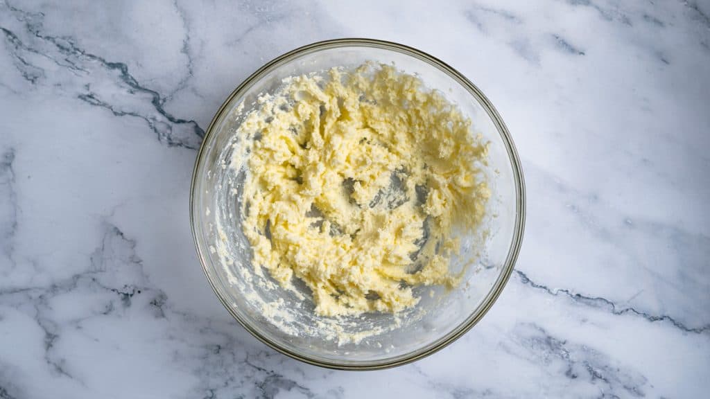 Creamed butter with sugar