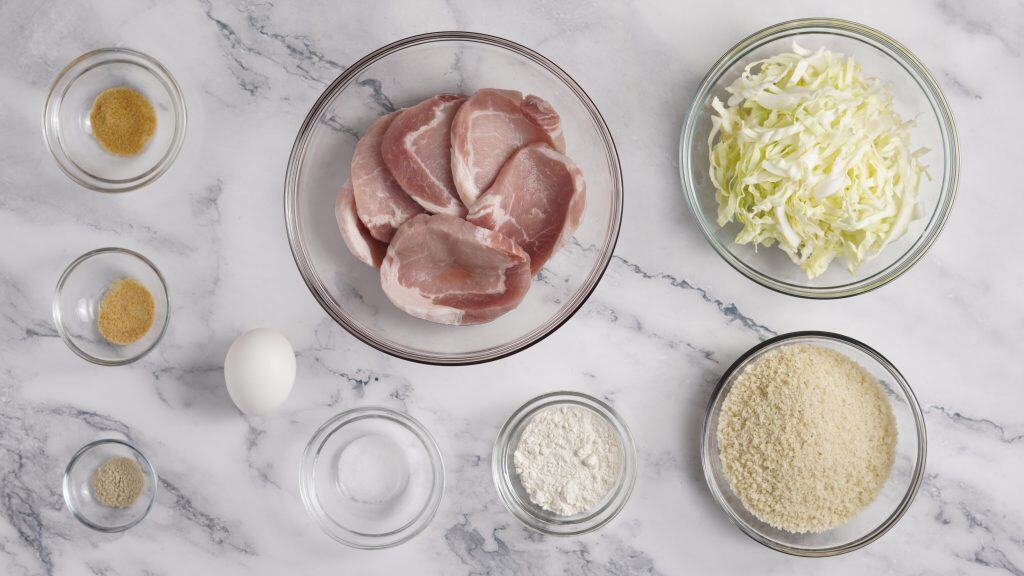 Ingredients for tonkatsu