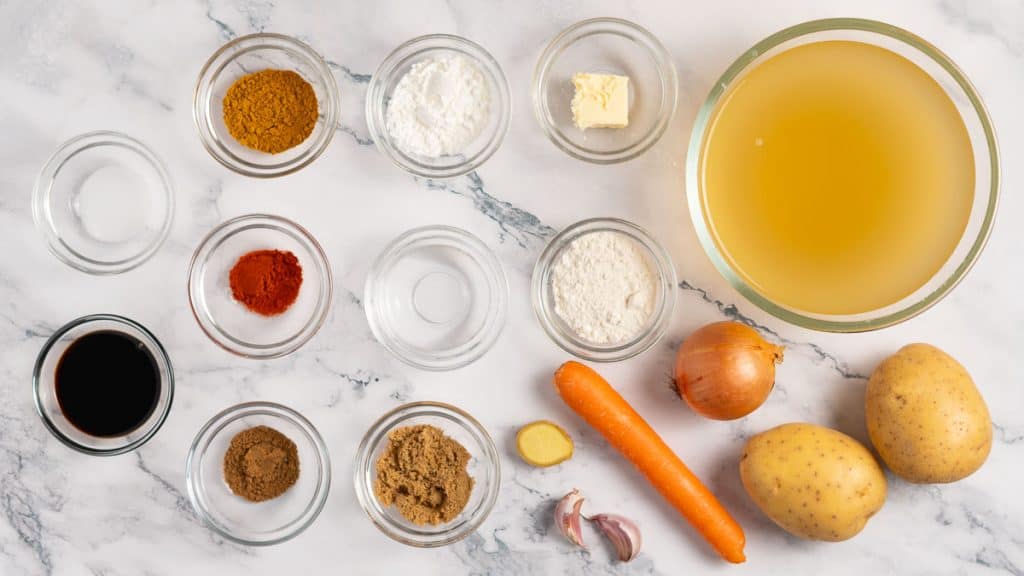 Ingredients for Japanese curry