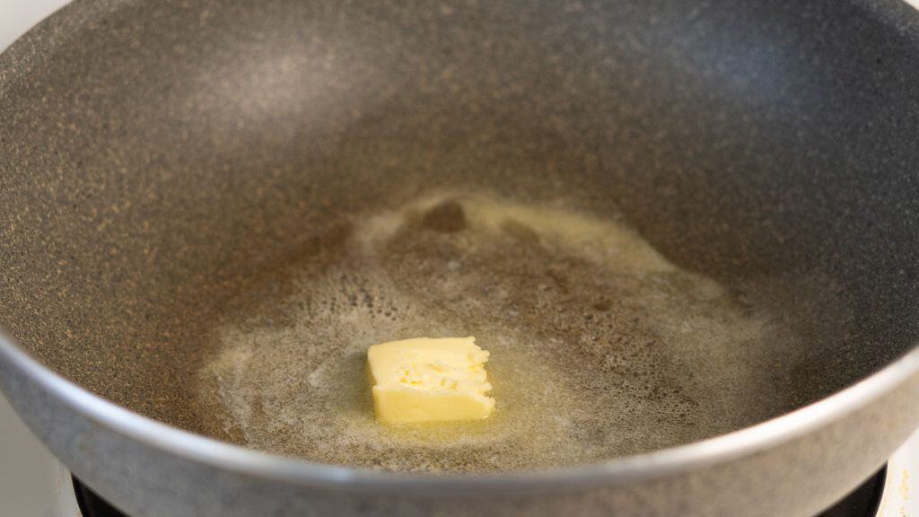 Melting butter in a pan