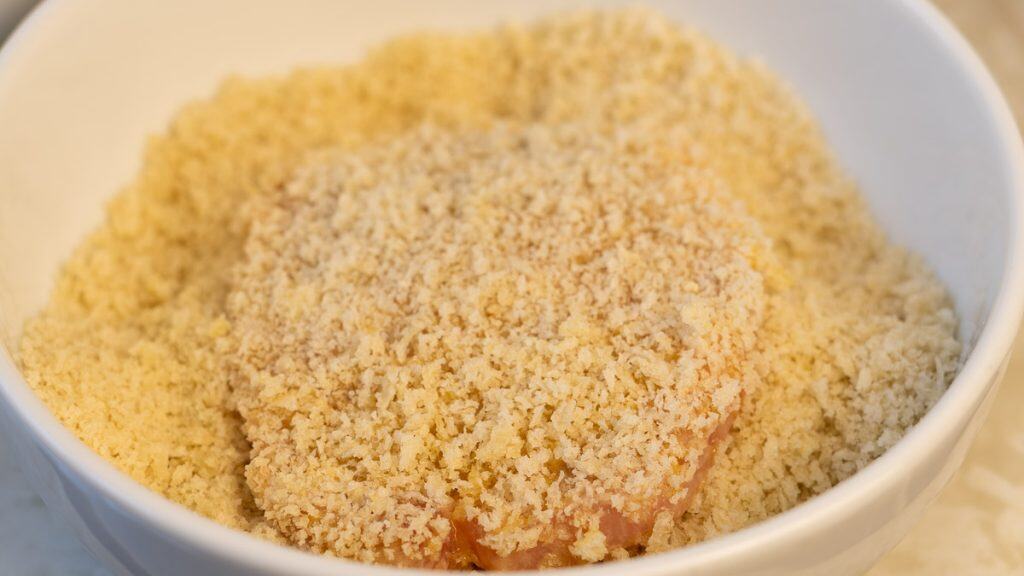 Pork loin coated in panko crumbs