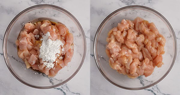 Adding cornstarch to chicken breast