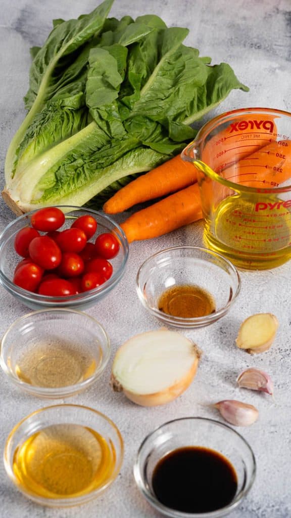 Ingredients for Japanese style salad